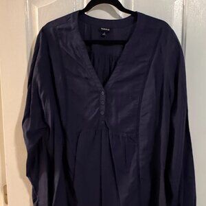 Torrid Navy Blue Button Front Blouse Size 1